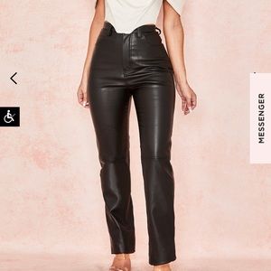 House of CB Black Strength Vegan Leather Trousers